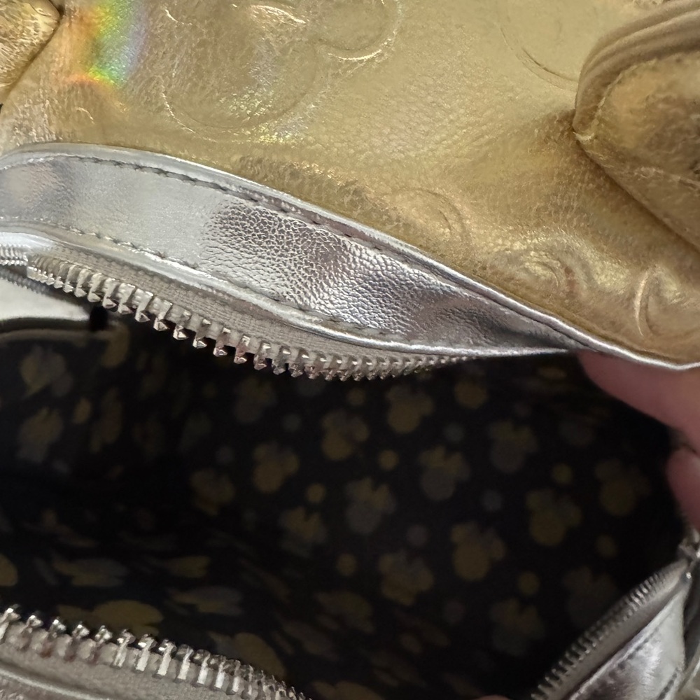 Loungefly Disney Gold and Silver Bow Mini Backpack - Picture 5 of 6